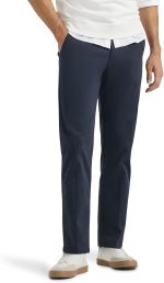 Men's  Flat Front Regular Straight Trousers
