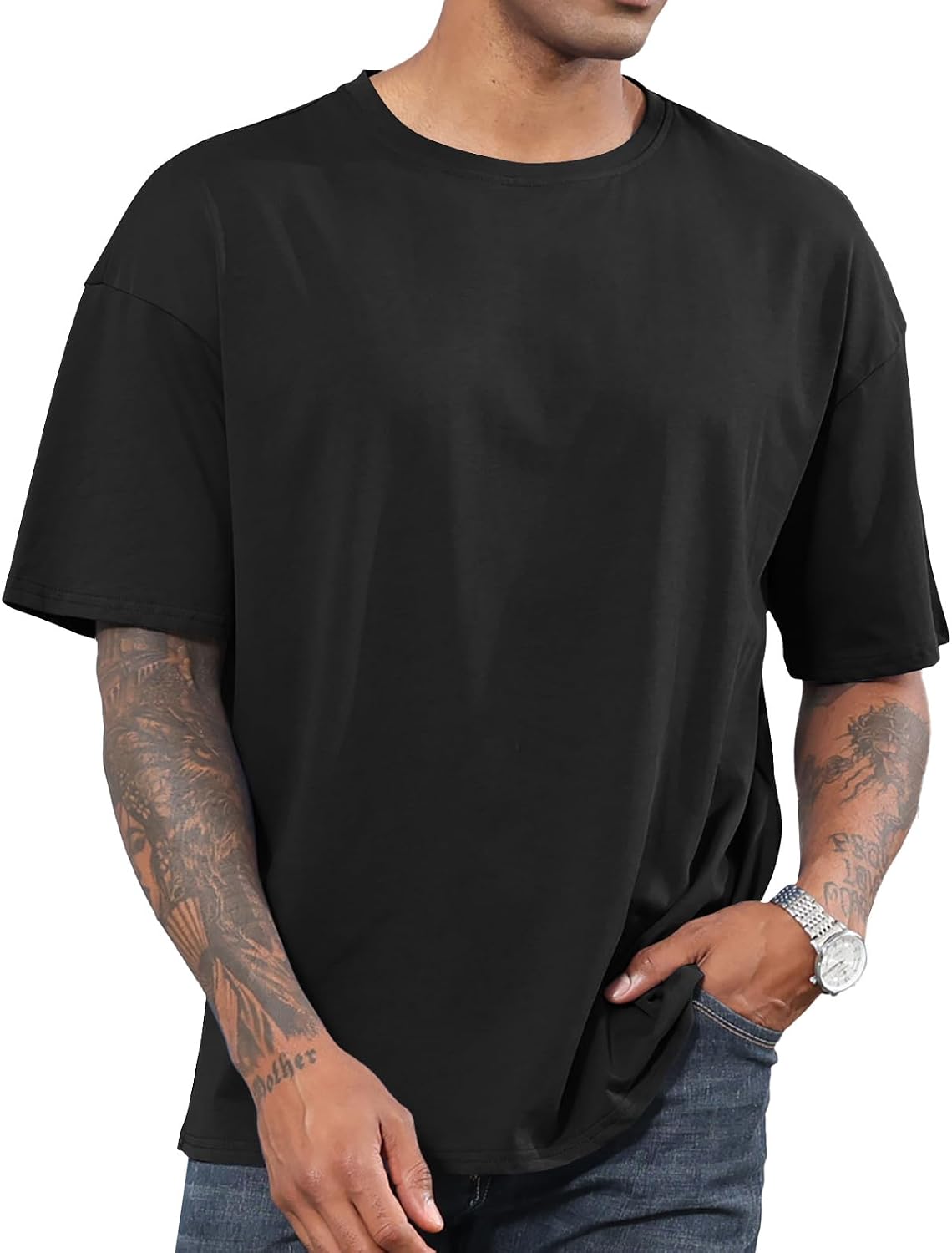 Men's Fashion Oversized Tshirts Workout Short Sleeve T-Shirt Dry Fit Lightweight Crewneck Tee Tops - Image 2