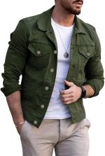 Men's Denim Jacket Casual Regular Fit Button Down Long Sleeve Jean Trucker Jacket