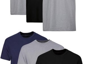 Men's Tagless  Crewneck T-Shirts, 6 Pack