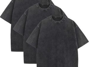 Men's Oversized Cotton T-Shirts Loose Fit Vintage Washed Tee Unisex Short Sleeve Casual Shirts Tops