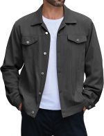 Men's Cotton Denim Jacket Lightweight Trucker Jackets Casual Washed Jean Jacket