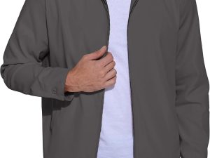Men's Lightweight Zip Up Jacket  Work Office Jackets Casual Golf Outwear