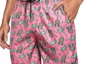 7inch Mens Swim Trunks: with Mesh Liner Pockets Drawstring Quick Dry Stretch Lined Funny Beach Swimming Pool Surf