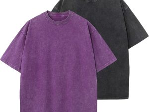 Men's Oversized Cotton T-Shirts Loose Fit Vintage Washed Tee Unisex Short Sleeve Casual Shirts Tops