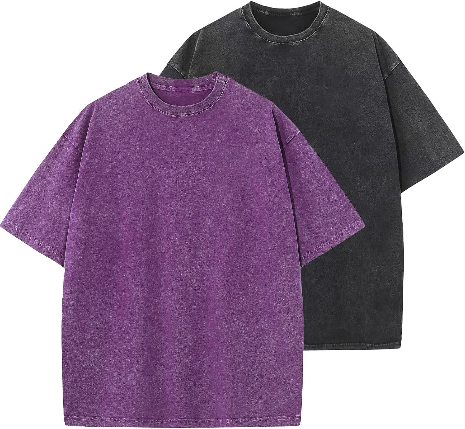 Men's Oversized Cotton T-Shirts Loose Fit Vintage Washed Tee Unisex Short Sleeve Casual Shirts Tops