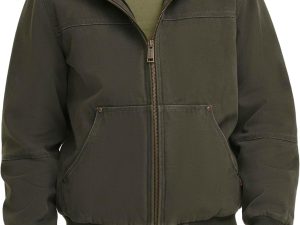 Men's Workwear Cotton Canvas Hoody Bomber Jacket (Regular & Big & Tall Sizes)