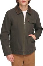 Men's Workwear Cotton Canvas Corduroy Collar Depot Jacket