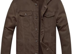 Jacket Men,Men's Stretch Slim Fit Jean Jacket,Classic Ripped Trucker Denim Coat,Men Fashion Outdoor Jacket