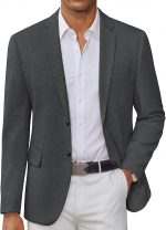 Men's Casual Blazer Regular Fit Two Button Lightweight Sport Coats Business Suit Jacket