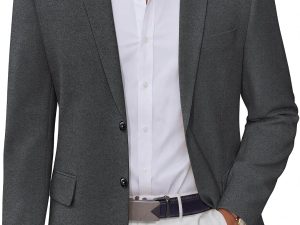 Men's Casual Blazer Regular Fit Two Button Lightweight Sport Coats Business Suit Jacket